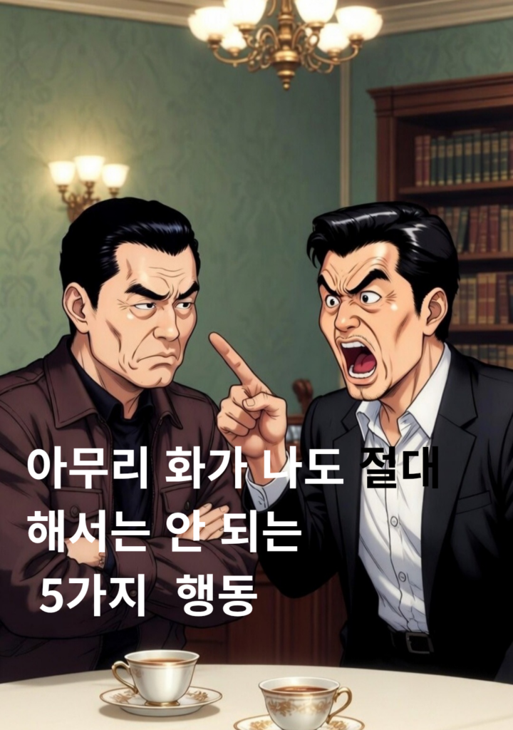 아무리 화가 나도 절대 해서는 안 되는 행동