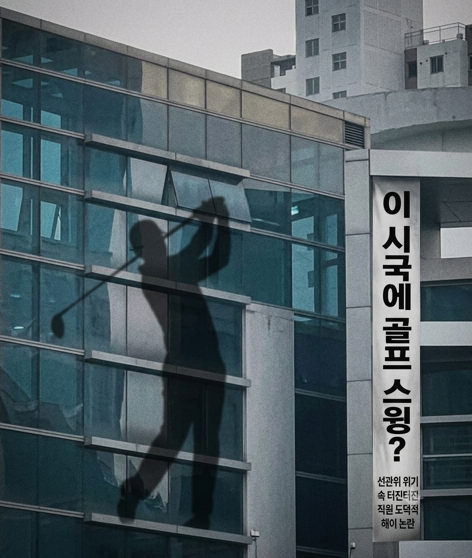 나라가 뒤집혔는데…     대구 선관위 직원, 청사 내 ‘골프 스윙’ 파문