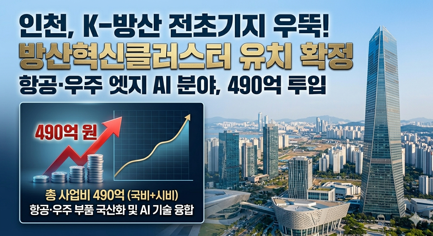 인천, 490억 규모 ‘방산혁신클러스터’ 유치 확정… K-방산 전초기지 우뚝