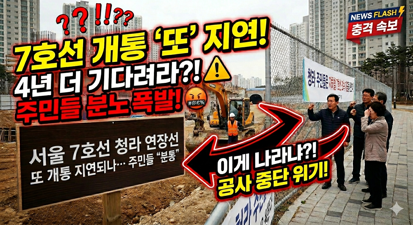 서울 7호선 청라 연장선 또 개통 지연되나… 주민들 “분통”