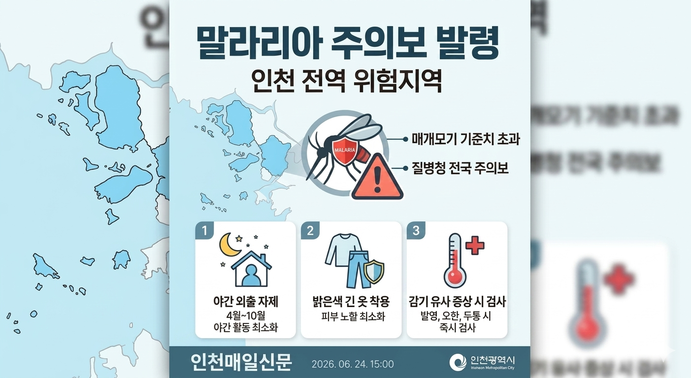 인천 전역 ‘말라리아 위험지역’… 시, 주의보 발령에 “예방수칙 준수” 당부