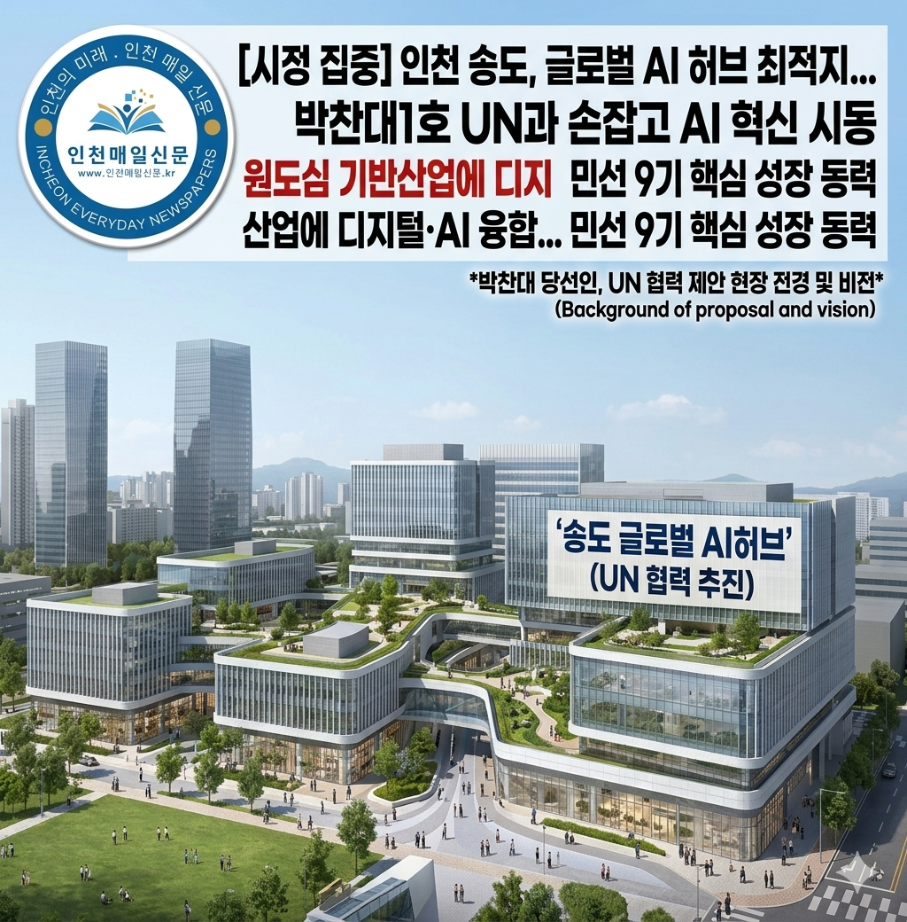 [민선 9기 핵심 전략] ‘AI 허브’ 유치, UN과 협력 시동… 박찬대 당선인, 송도에서 글로벌 비전 제시