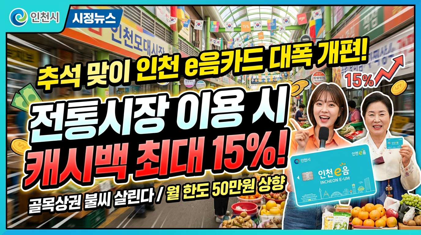 인천e음’ 추석 앞두고 캐시백 대폭 상향…골목상권 불씨 살린다